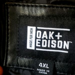 Men 4XL Oak+Edison Lamb Leather Dbl Collar Walking